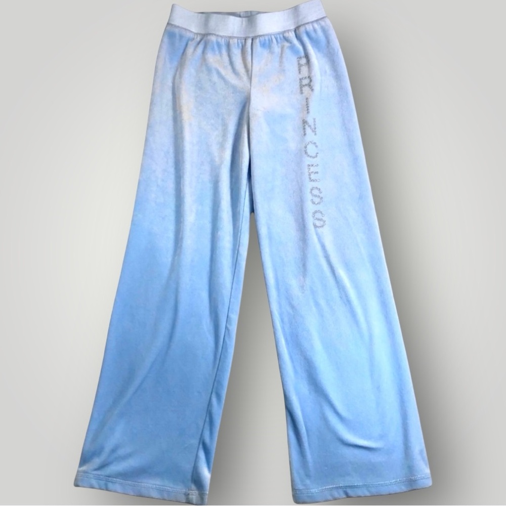 CALIFORNIA CONCEPTS Princess Cinderella Blue Velour Lounge Pants Girls Sz 8